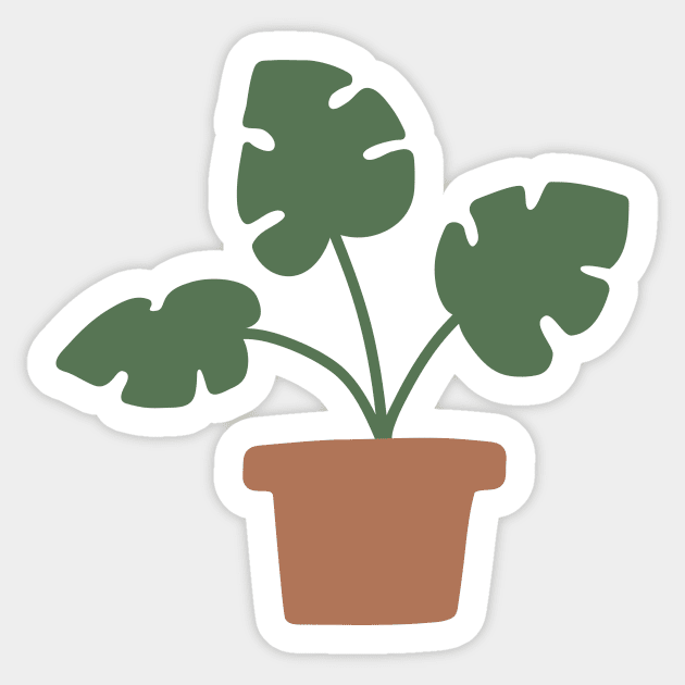 Minimal Houseplant Sticker by Ashleigh Green Studios